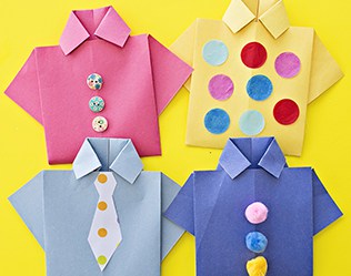Easy Origami Shirt Card Father's Day